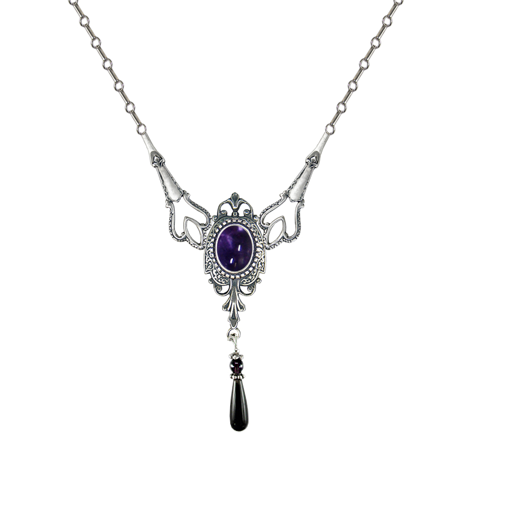 Sterling Silver Victorian Necklace With Iolite